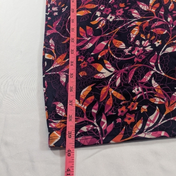 LuLaRoe Julia Bodycon Floral Patterned Shirt Dress with Gray Sleeves Size 2XL - Picture 7 of 7